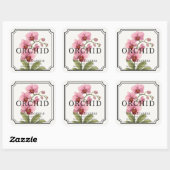 Elegant Orchid Soy Wax Candle Business Label スクエアシール (シート)