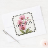 Elegant Orchid Soy Wax Candle Business Label スクエアシール (封筒)
