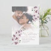 Elegant Orchid Wedding Invitation Photo Card セーブザデート (スタンド正面)