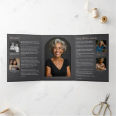 Elegant Order Of Service 6-Photo Funeral/Memorial 三つ折りプログラム (内部)
