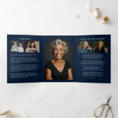 Elegant Order Of Service Obituary 6-Photo Funeral 三つ折りプログラム (内部)