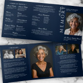 Elegant Order Of Service Obituary 6-Photo Funeral 三つ折りプログラム