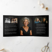 Elegant Order Of Service Obituary 6-Photo Funeral 三つ折りプログラム (内部)