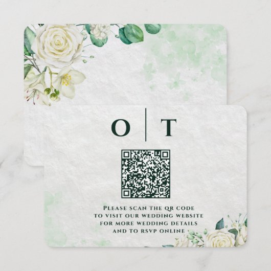 Elegant Organic Modern Wedding Enclosure Card エンクロージャーカード (正面/裏面)