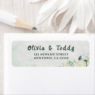 Elegant Organic Modern Wedding Invitation ラベル