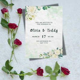 Elegant Organic Modern Wedding Invitation 招待状