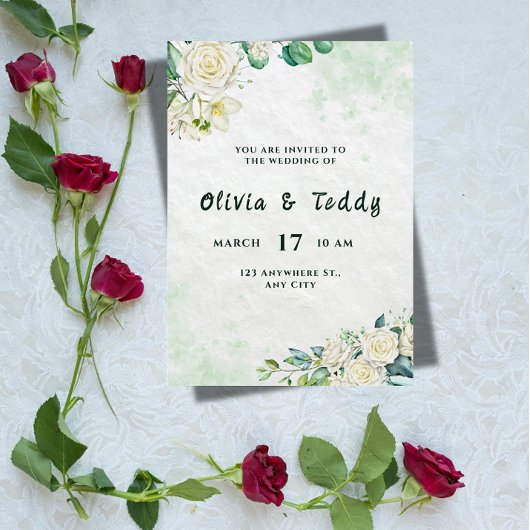 Elegant Organic Modern Wedding Invitation 招待状