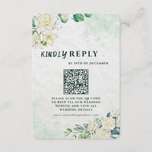 Elegant Organic Modern Wedding RSVP Card  (正面)