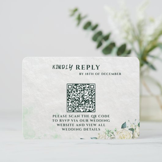 Elegant Organic Modern Wedding RSVP Card (スタンド正面)
