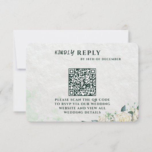Elegant Organic Modern Wedding RSVP Card  (正面)