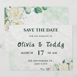 Elegant Organic Modern Wedding Save The Date セーブザデート