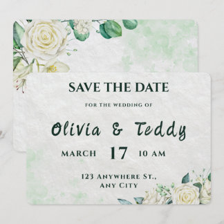 Elegant Organic Modern Wedding Save The Date セーブザデート