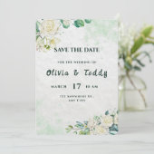 Elegant Organic Modern Wedding Save The Date セーブザデート (スタンド正面)