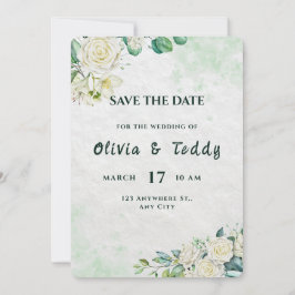 Elegant Organic Modern Wedding Save The Date セーブザデート