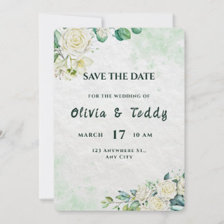 Elegant Organic Modern Wedding Save The Date セーブザデート