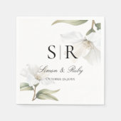 Elegant Oriental White Magnolia Wedding  スタンダードカクテルナプキン (正面)