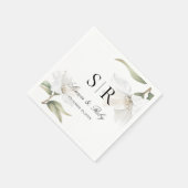 Elegant Oriental White Magnolia Wedding  スタンダードカクテルナプキン (角)