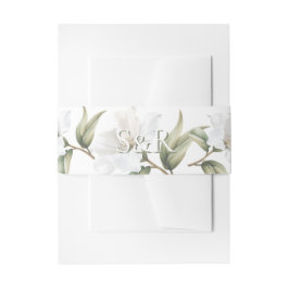 Elegant Oriental White Magnolia Wedding  招待状ベリーバンド