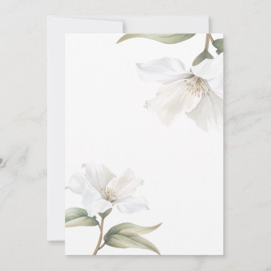 Elegant Oriental White Magnolia Wedding 招待状 (裏面)