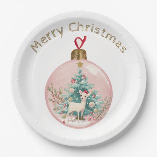 Elegant Ornament Design & Custom Name Paper Plates ペーパープレート (正面)