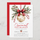 Elegant Ornament Exchange Invite 招待状 (正面/裏面)