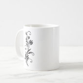 Elegant Ornamental Floral Flower Art コーヒーマグカップ (正面左)