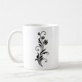 Elegant Ornamental Floral Flower Art コーヒーマグカップ