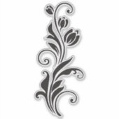 Elegant Ornamental Floral Flower Art シール (正面)