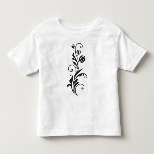 Elegant Ornamental Floral Flower Art トドラーTシャツ (正面)