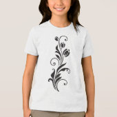Elegant Ornamental Floral Flower Art トライブレンドＴシャツ (正面)