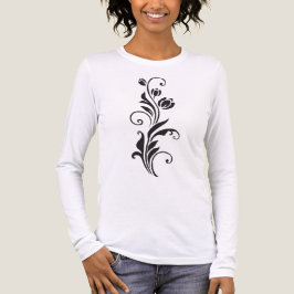 Elegant Ornamental Floral Flower Art トライブレンドＴシャツ