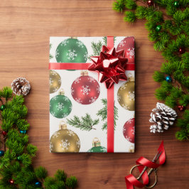Elegant Ornaments & Pine Wrapping Paper ラッピングペーパー