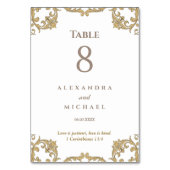 Elegant Ornate Baroque Christian Wedding  テーブルナンバー (正面)