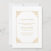 Elegant Ornate Baroque Gold Script Iftar Party 招待状 (正面)