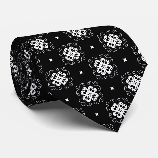 Elegant Ornate Black and White Pattern ネクタイ (ロール)