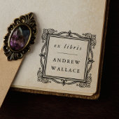 Elegant Ornate Ex Libris Self-Inking Book Stamp セルフインキングスタンプ