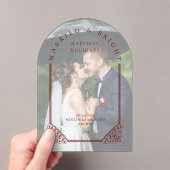 Elegant Ornate Faux Dome Photo First Christmas アクリル招待状 (インサイチュ (ポータブル))