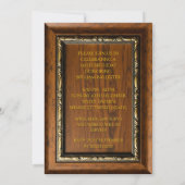 Elegant Ornate Rustic Gold Wood Photo Birthday men 招待状 (裏面)