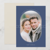 Elegant Oval Hanukkah Photo シーズンカード (正面/裏面)