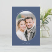 Elegant Oval Hanukkah Photo シーズンカード (スタンド正面)