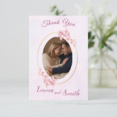 Elegant oval photo thank you  サンキューカード (スタンド正面)