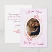 Elegant oval photo thank you  サンキューカード (正面/裏面)