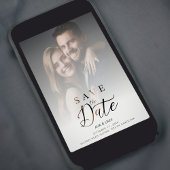 Elegant Overlay Gradient Grey Shades Photo Wedding セーブザデート