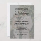 Elegant Overlay Photo Wedding 招待状 (正面)