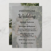 Elegant Overlay Photo Wedding 招待状 (正面/裏面)