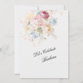 Elegant Painted Blush Rose Floral 100th Birthday  招待状 (裏面)