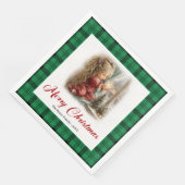 Elegant Painted Illustration Winter Scene Napkins (コーナー)
