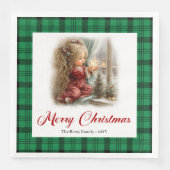 Elegant Painted Illustration Winter Scene Napkins (正面)