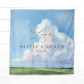 Elegant Painted Landscape Clouds Wedding Backdrop タペストリー