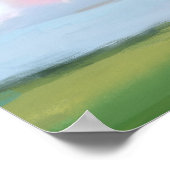 Elegant Painted Landscape Clouds Wedding Welcome ポスター (角)